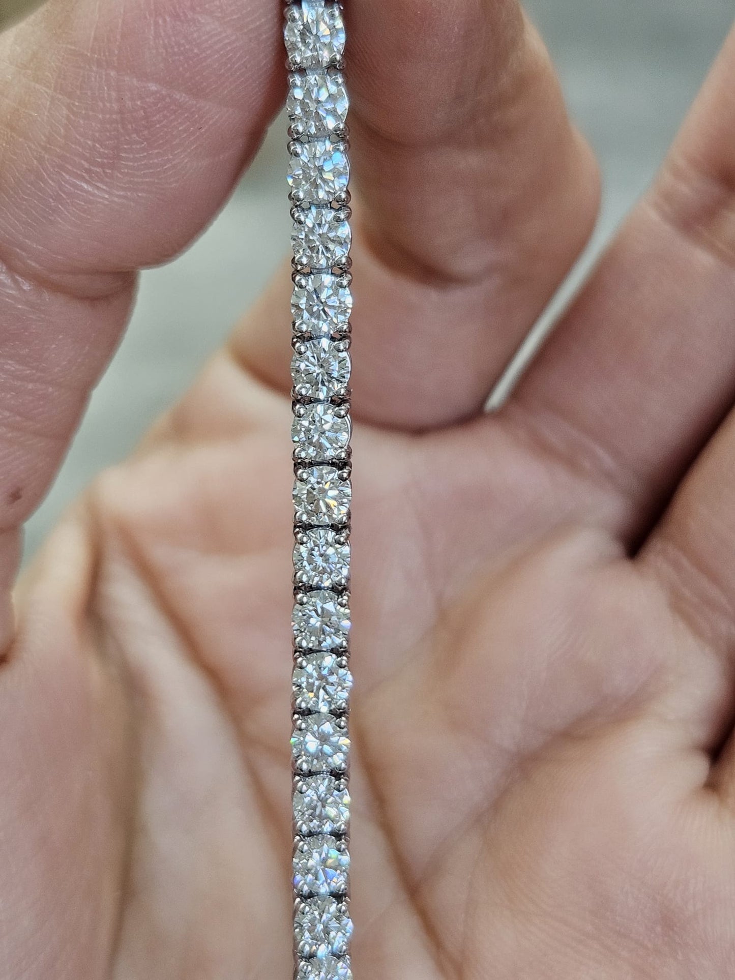 5.6cttw White Gold Lab Diamond 7" Bracelet