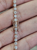 3.30cttw Rose Gold 3 prongs Lab Diamond 7" Bracelet