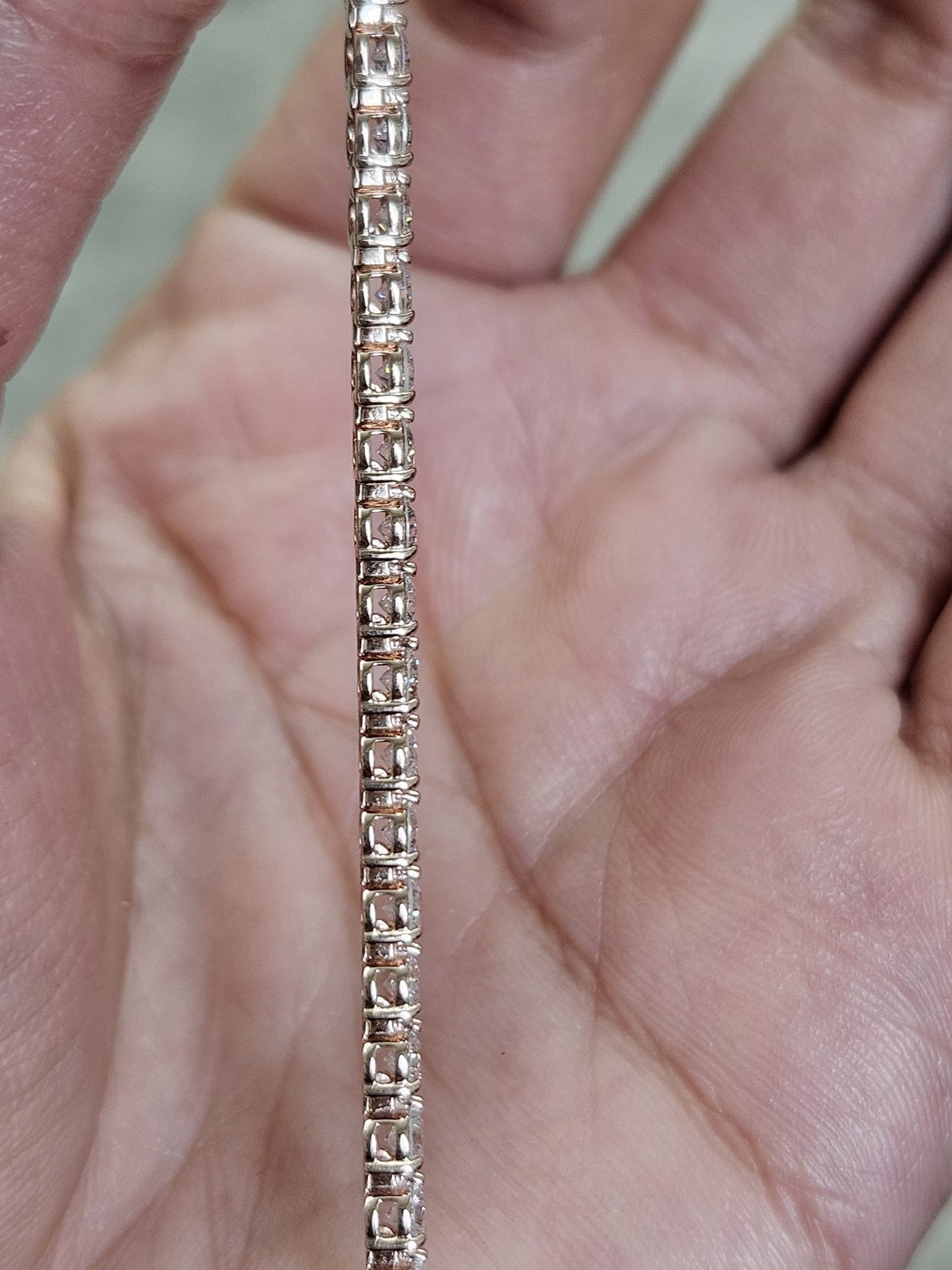 3.30cttw Rose Gold 3 prongs Lab Diamond 7" Bracelet