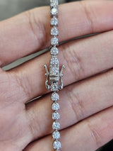 IDT 3.74ct White Gold 3 Prong Lab Diamond 7" Tennis Bracelet