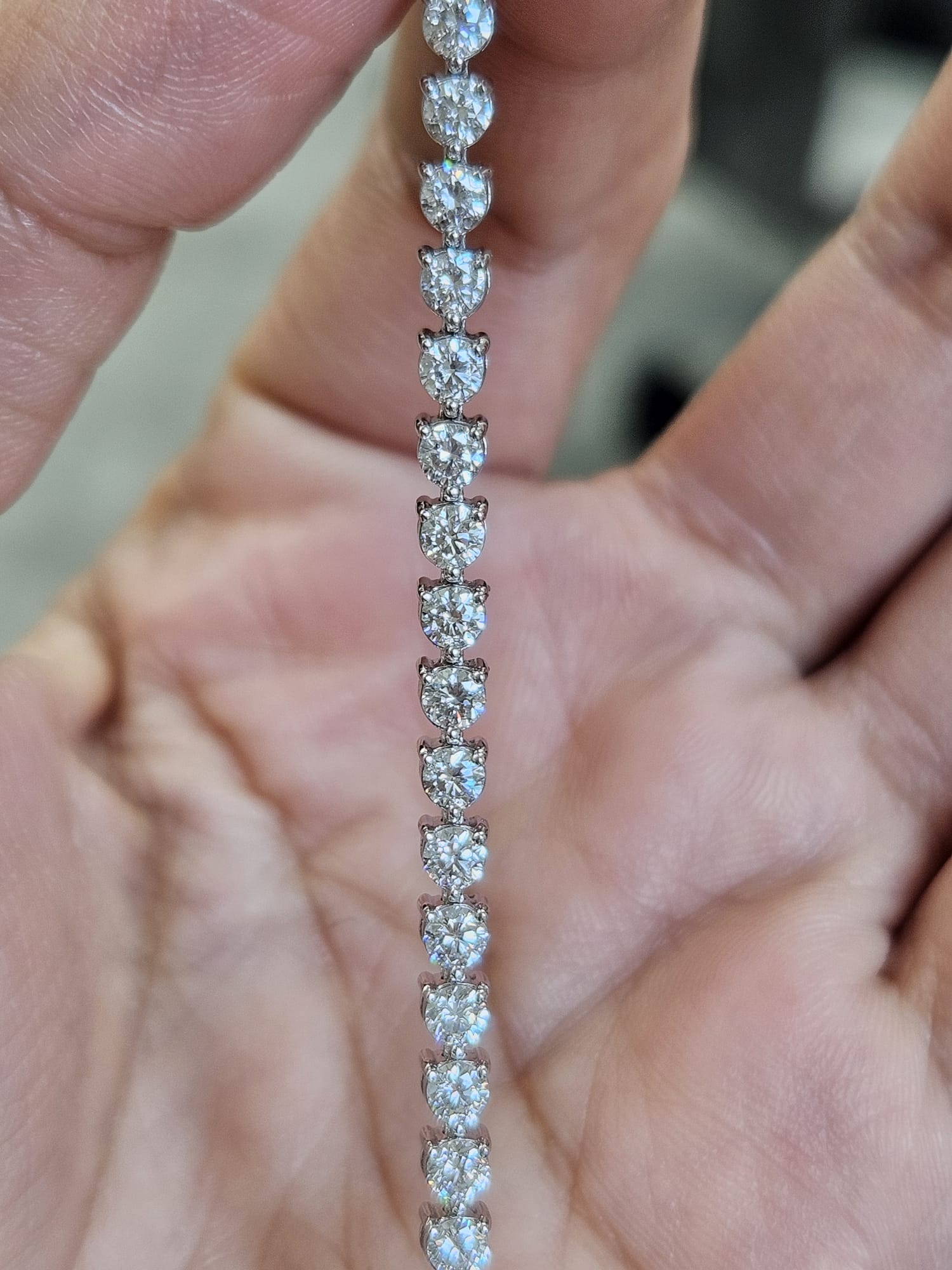 IDT 3.74ct White Gold 3 Prong Lab Diamond 7" Tennis Bracelet