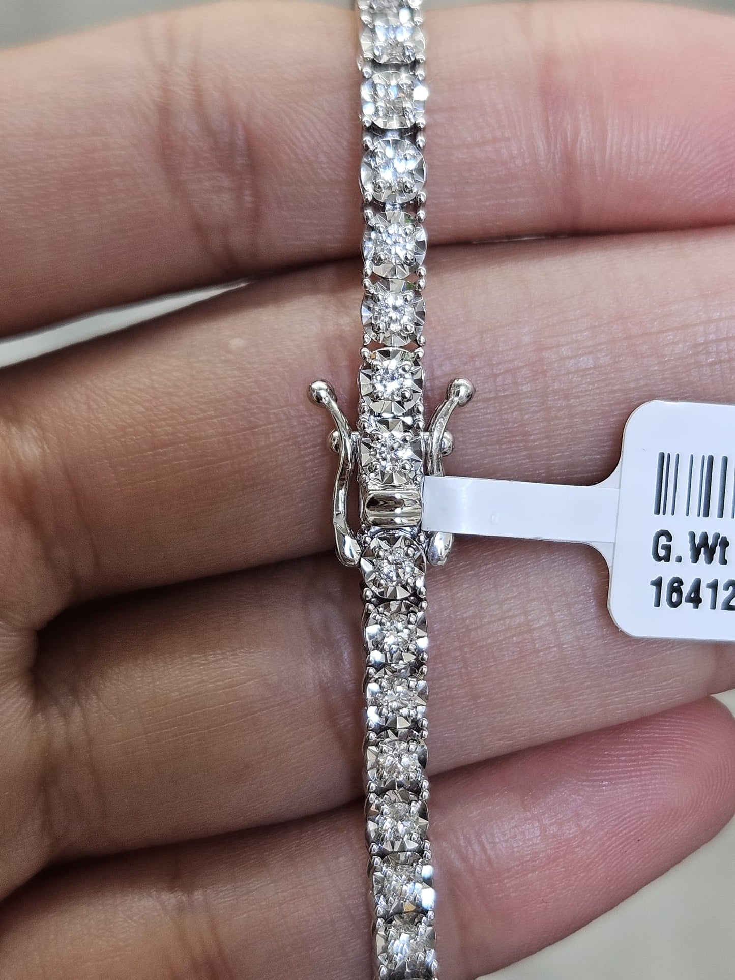 1.90ct White Gold Lab Diamond 7" Bracelet