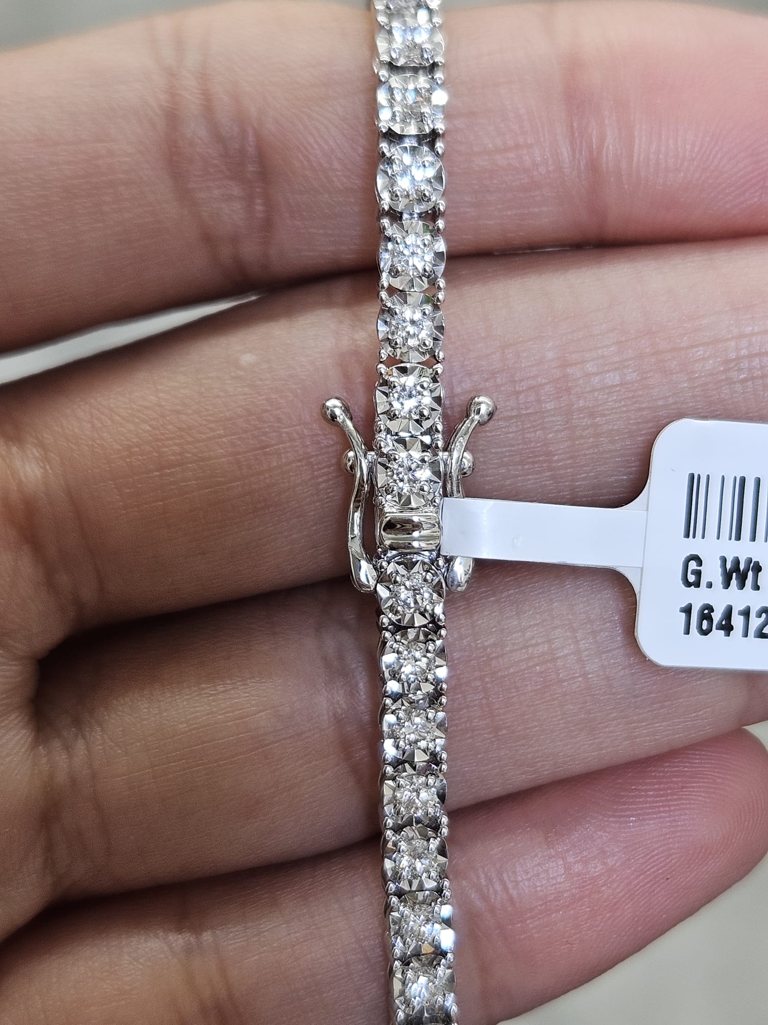1.90ct White Gold Lab Diamond 7" Bracelet