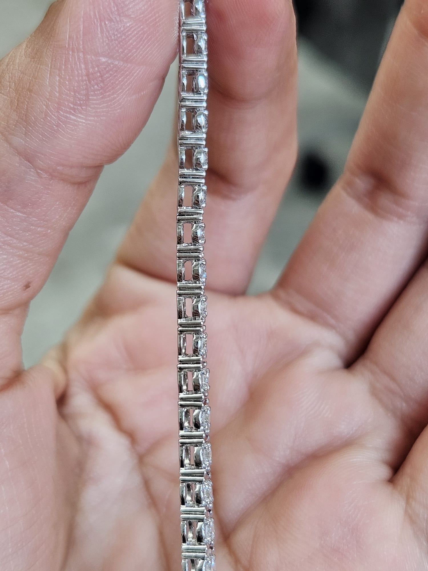 1.90ct White Gold Lab Diamond 7" Bracelet