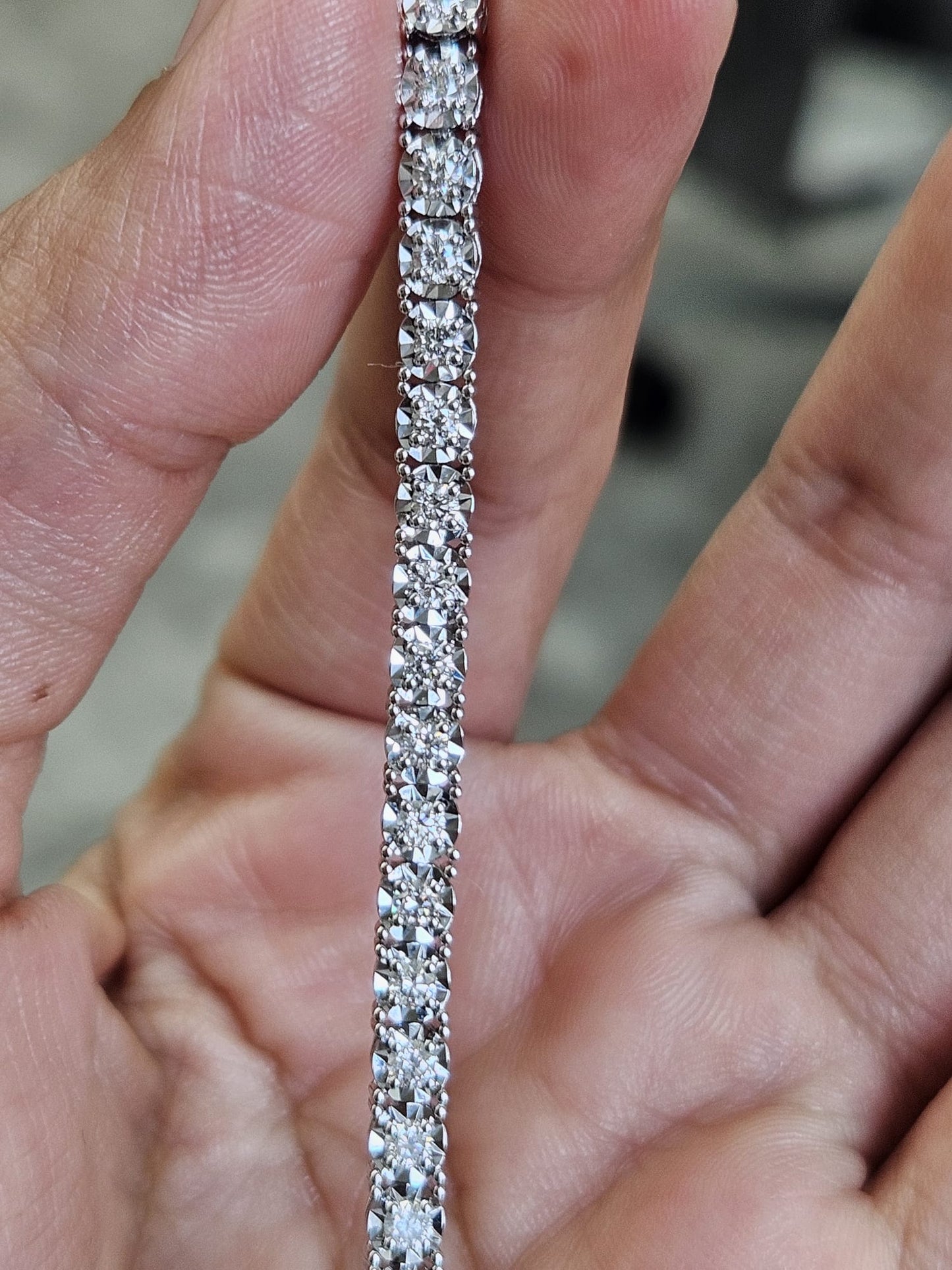 1.90ct White Gold Lab Diamond 7" Bracelet