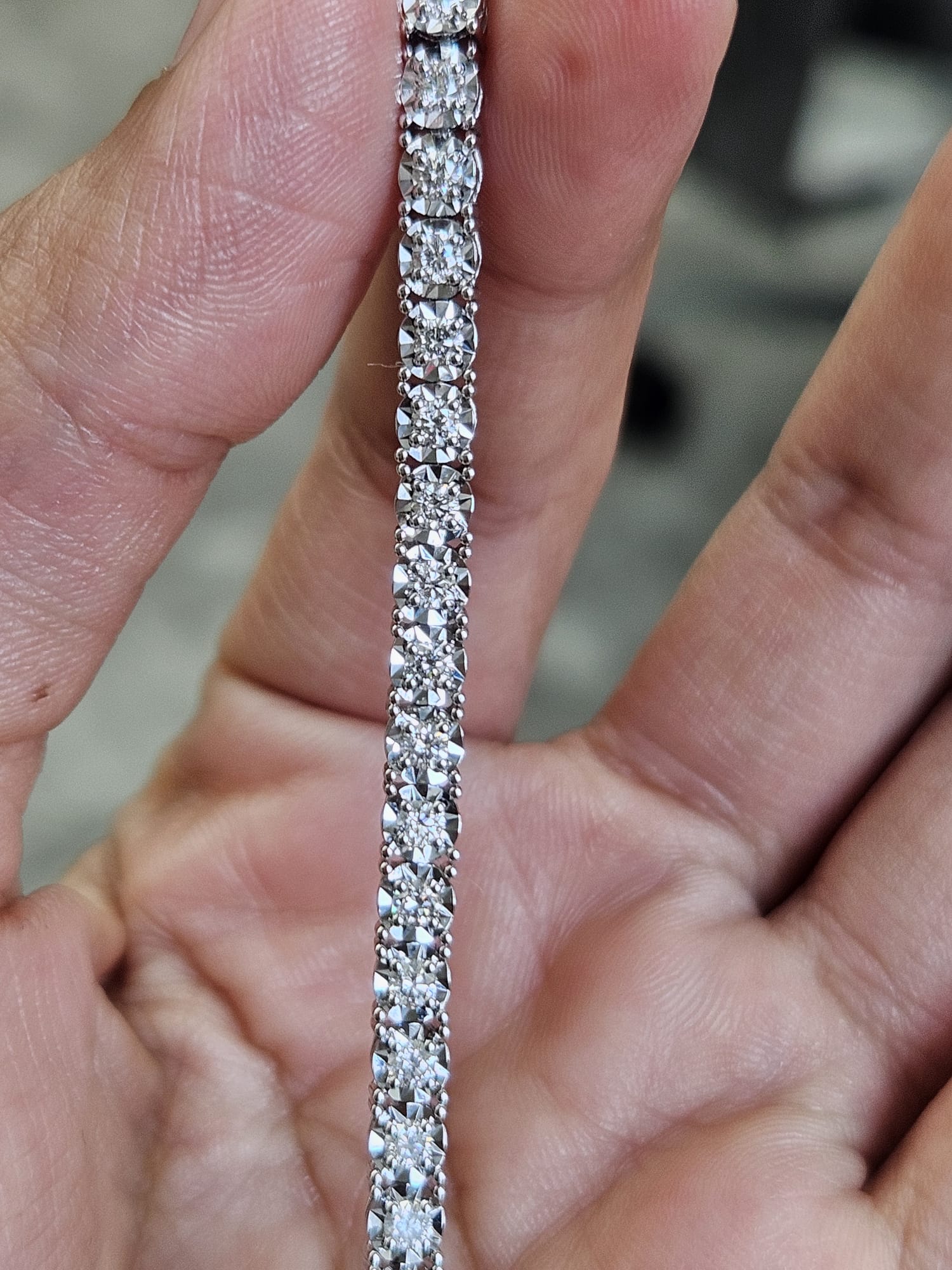 1.90ct White Gold Lab Diamond 7" Bracelet