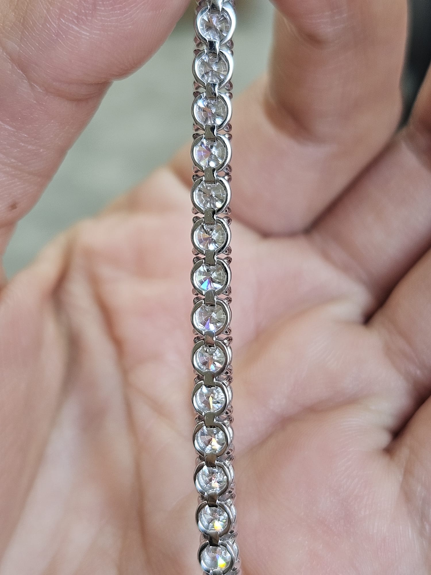 IGI 7.12ct White Gold Lab Diamond 7" Bracelet