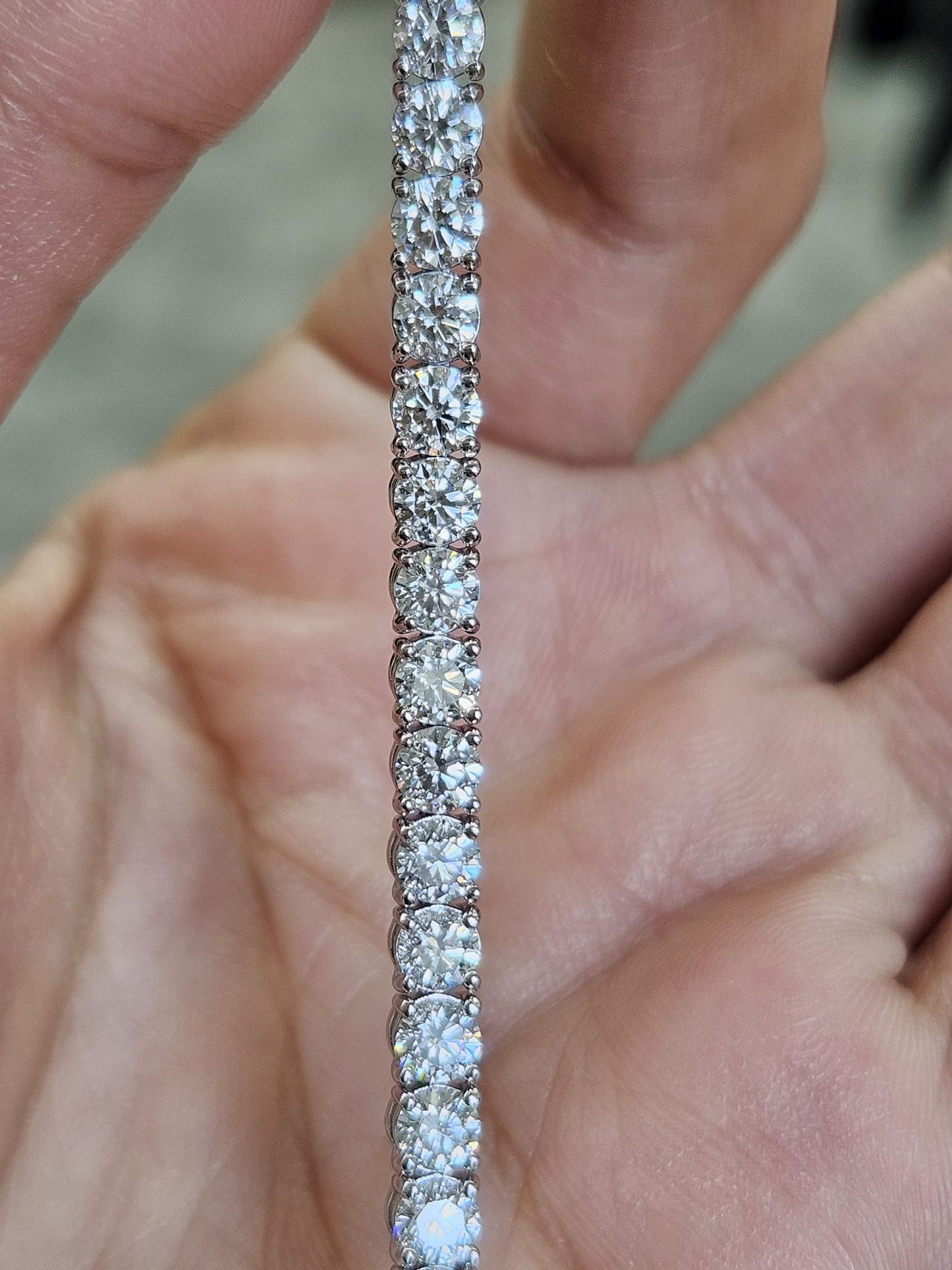 IGI 7.12ct White Gold Lab Diamond 7" Bracelet