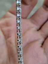 IDT 7.84ct White Gold 3 Prong Heart Shape Lab Diamond 7" Tennis Bracelet