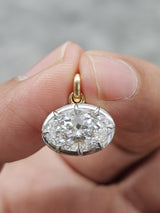 IGI 2.07ct Yellow gold Oval Georgian Style Pendant