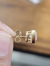3.04Cttw Bezel Set Yellow Gold Pear Shape Lab Diamond Earring