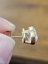 4.18Cttw Bezel Set Yellow Gold Heart Shape Lab Diamond Earring