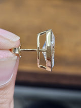 4.05Cttw Bezel Set Yellow Gold Marquise Shape Lab Diamond Earring