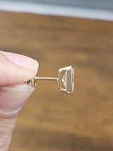 2.07Cttw Bezel Set Yellow Gold Radiant Shape Lab Diamond Earring