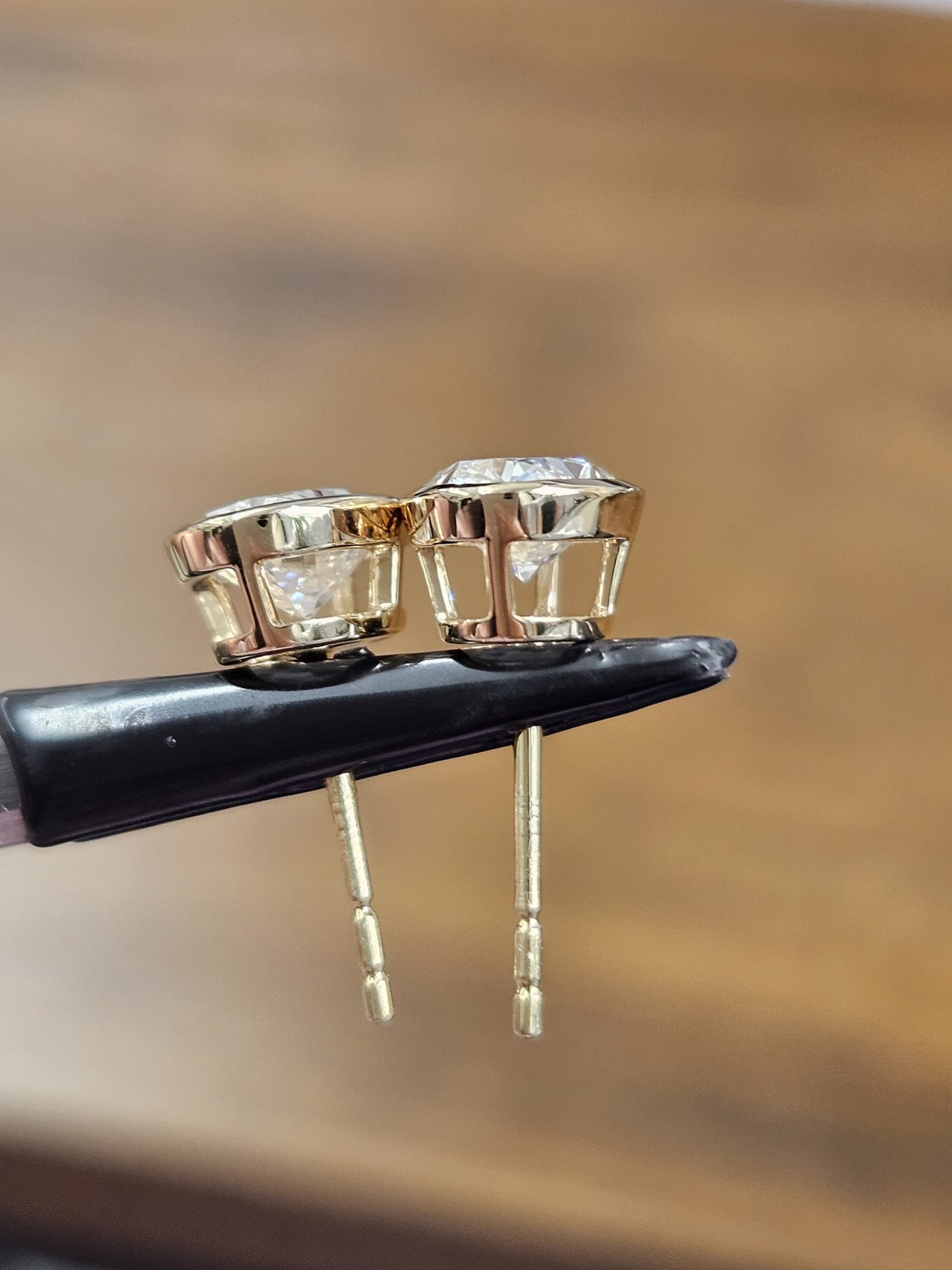 2.07Cttw Bezel Set Yellow Gold Oval Shape Lab Diamond Earring