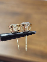 2.07Cttw Bezel Set Yellow Gold Oval Shape Lab Diamond Earring