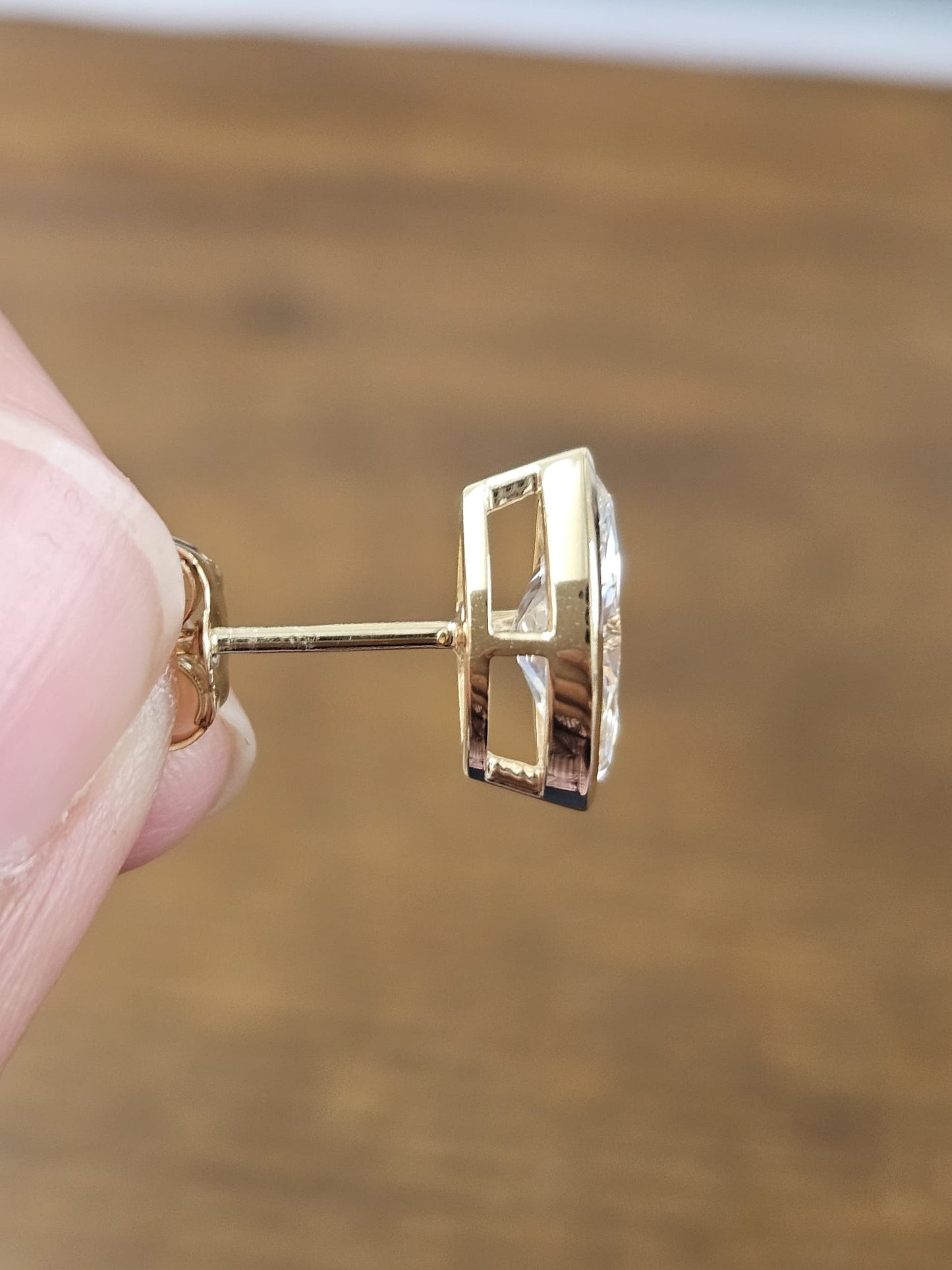 2.04Cttw Bezel Set Yellow Gold Marquise Shape Lab Diamond Earring