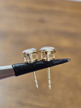 2.04Cttw Bezel Set Yellow Gold Marquise Shape Lab Diamond Earring