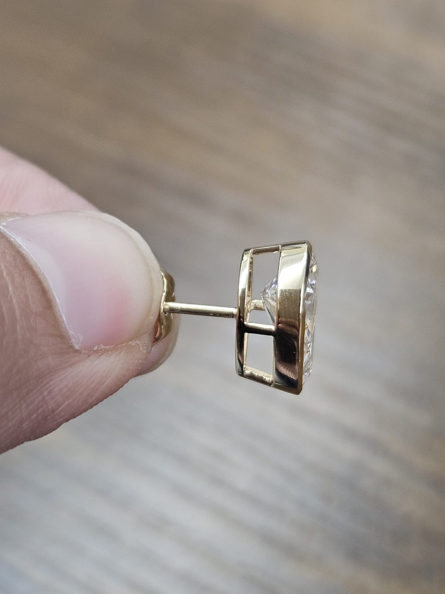 4.05Cttw Bezel Set Yellow Gold Pear Shape Lab Diamond Earring