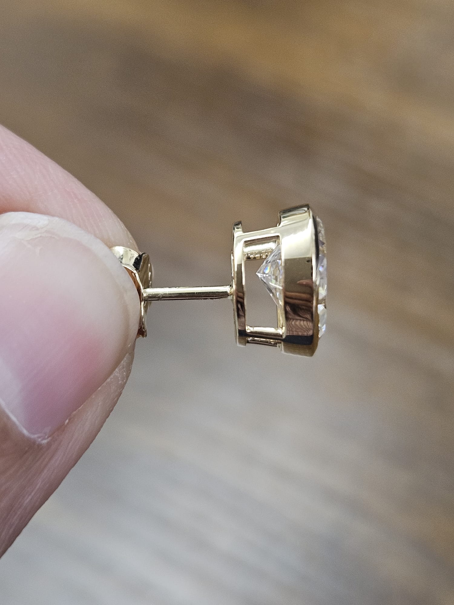 4.05Cttw Bezel Set Yellow Gold Pear Shape Lab Diamond Earring