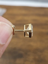 3.05Cttw Bezel Set Yellow Gold Asscher Shape Lab Diamond Earring