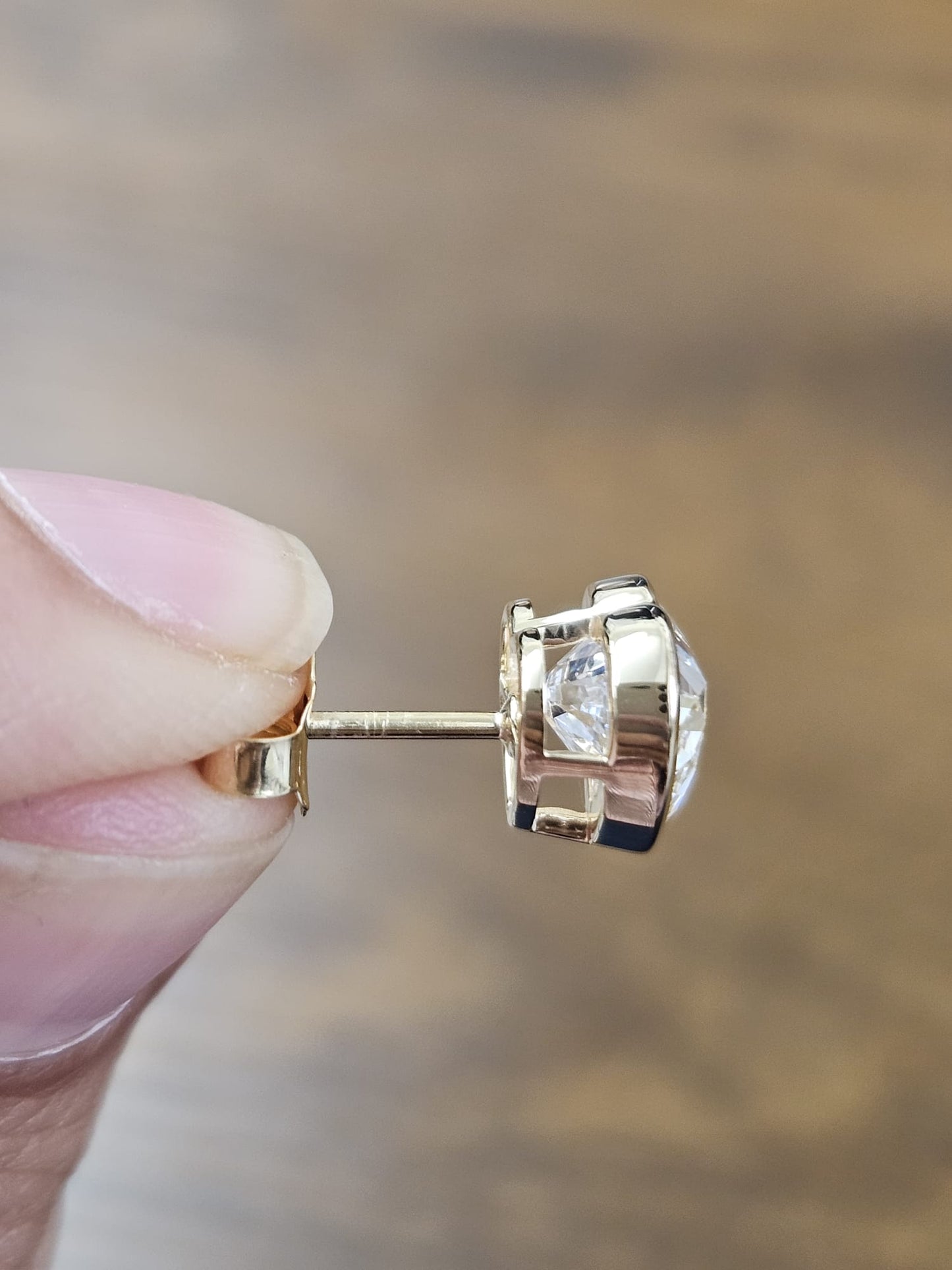 3.2Cttw Yellow Gold Bezel Set Heart Shape Lab Diamond Earring