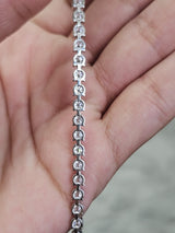 4.58Cttw White Gold 3 Prong Round Lab Diamond 6" Tennis Bracelet