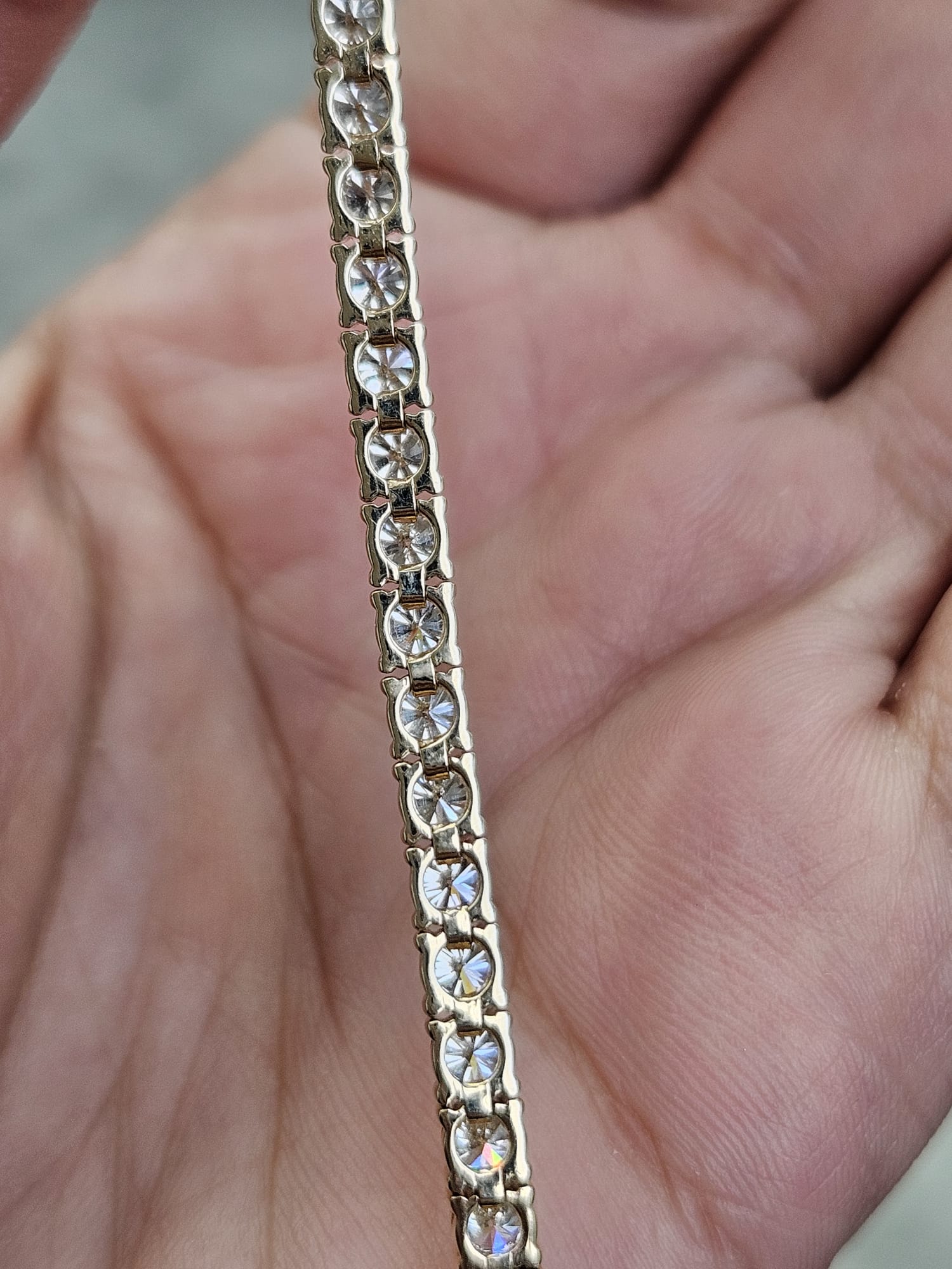 6.40Cttw Yellow Gold Round Lab Diamond 7" Tennis Bracelet