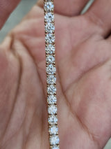 6.40Cttw Yellow Gold Round Lab Diamond 7" Tennis Bracelet