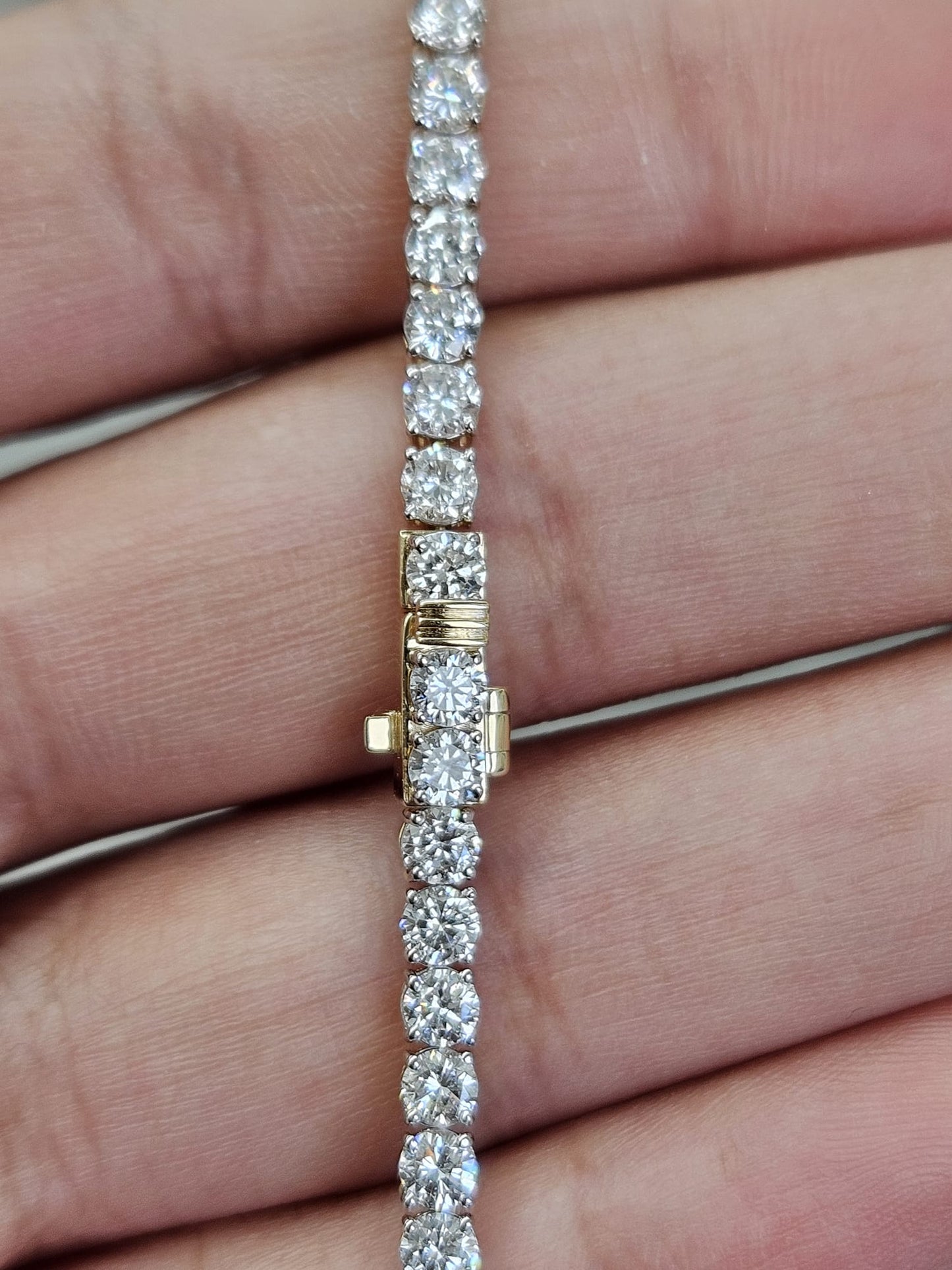 5ct Light Weight Round Lab Diamond 7.25" Tennis Bracelet