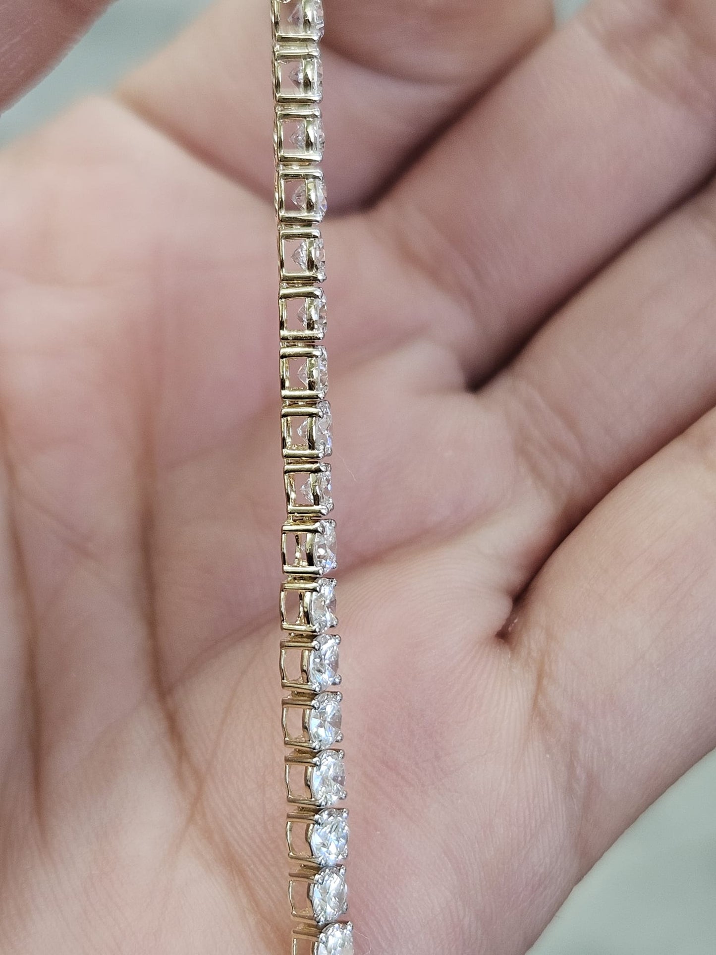 5ct Light Weight Round Lab Diamond 7.25" Tennis Bracelet