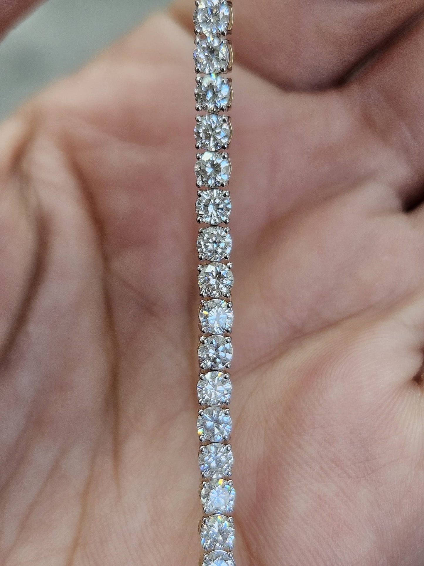 5ct Light Weight Round Lab Diamond 7.25" Tennis Bracelet