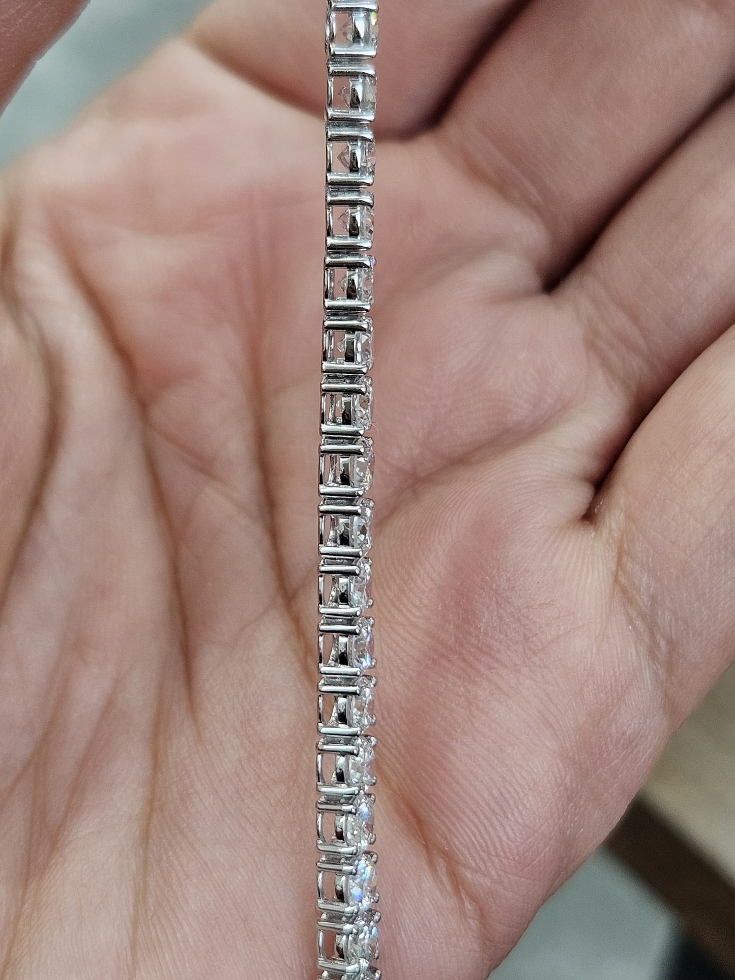 7Cttw Light Weight Round Lab Diamond 7" Tennis Bracelet