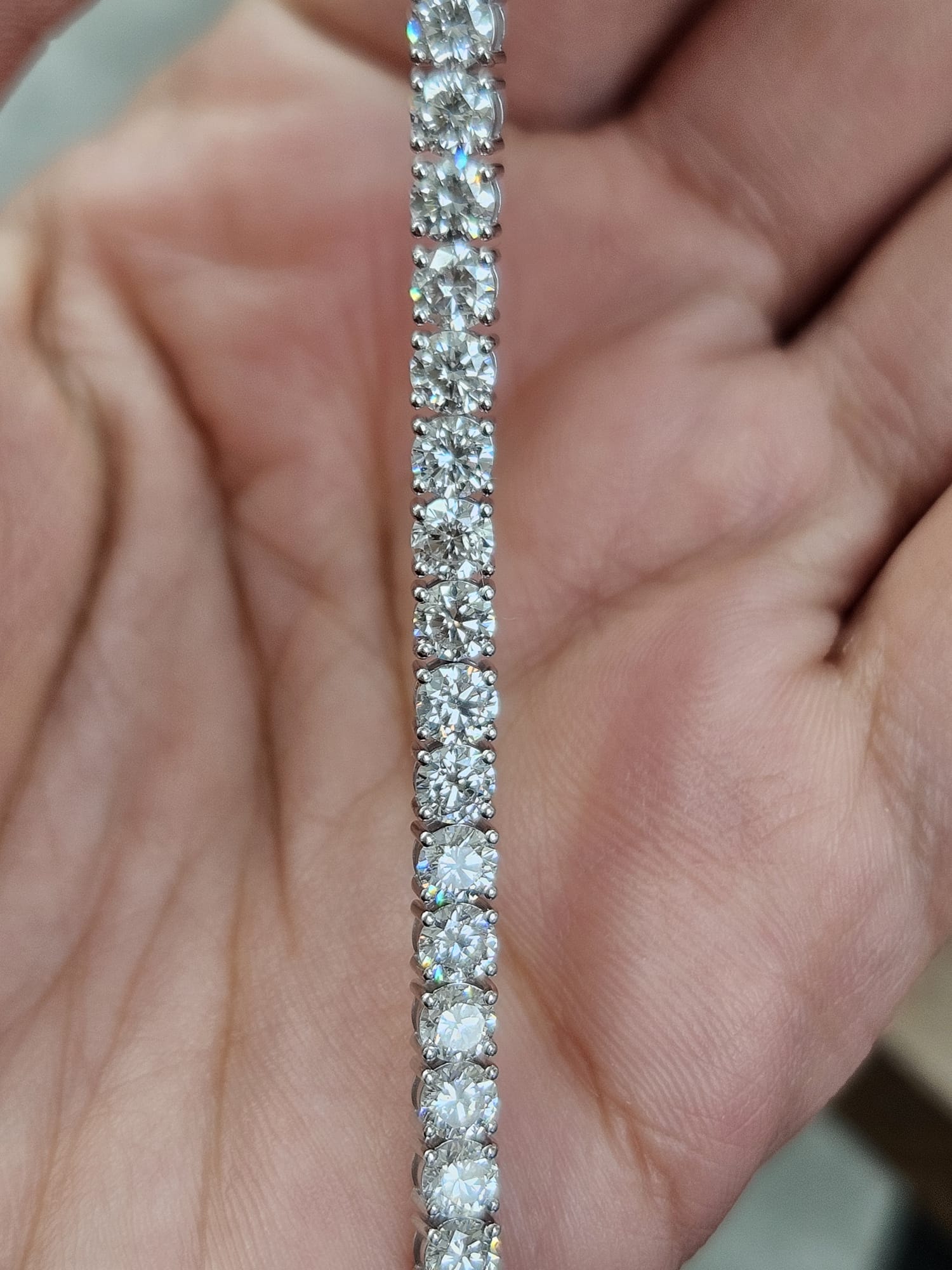 7Cttw Light Weight Round Lab Diamond 7" Tennis Bracelet