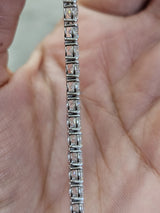 10Cttw White Gold & Yellow Gold Light Weight Round Lab Diamond Tennis Bracelet
