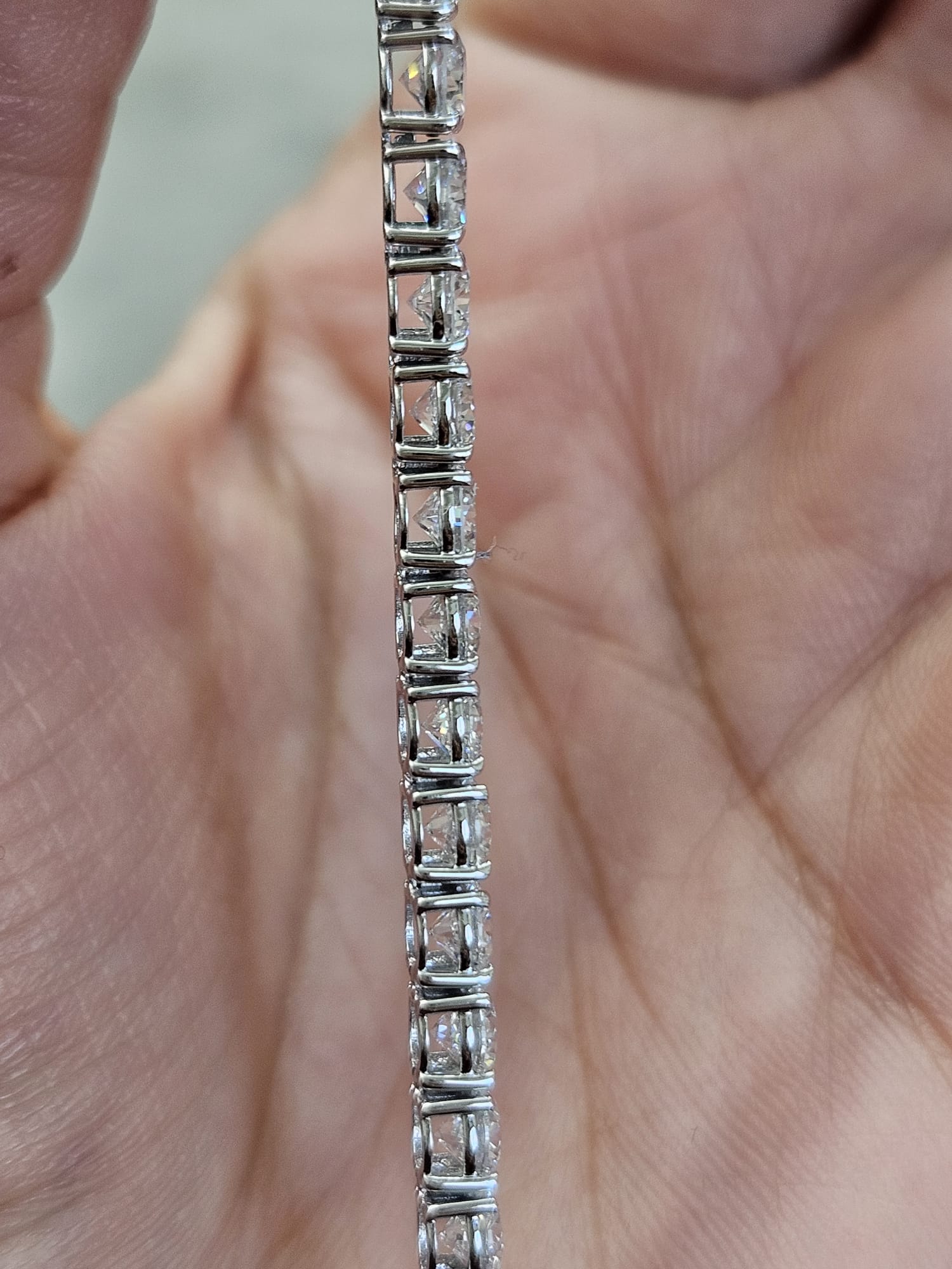 10Cttw White Gold & Yellow Gold Light Weight Round Lab Diamond Tennis Bracelet