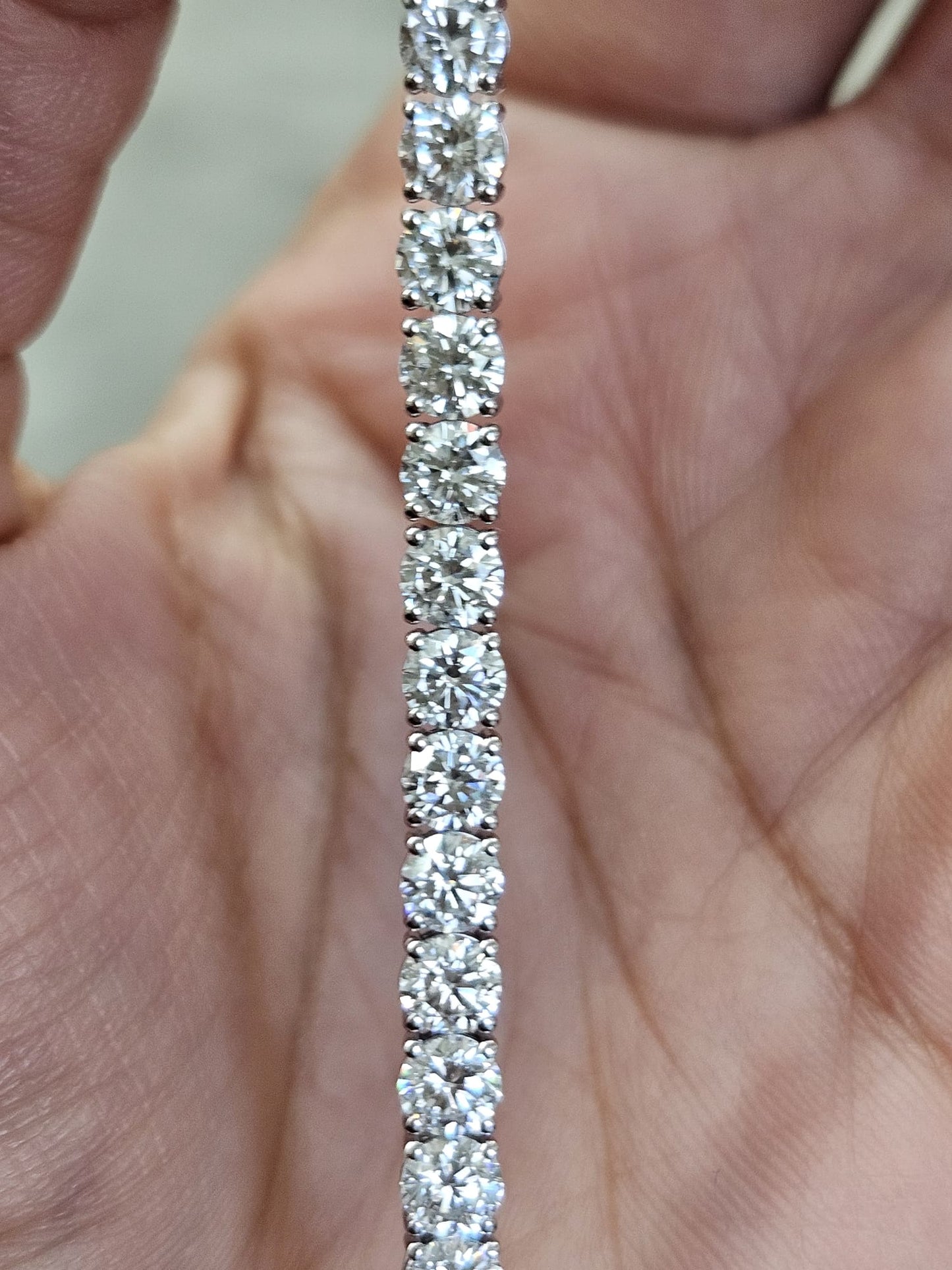 10Cttw White Gold & Yellow Gold Light Weight Round Lab Diamond Tennis Bracelet