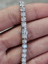 10Cttw White Gold & Yellow Gold Light Weight Round Lab Diamond Tennis Bracelet