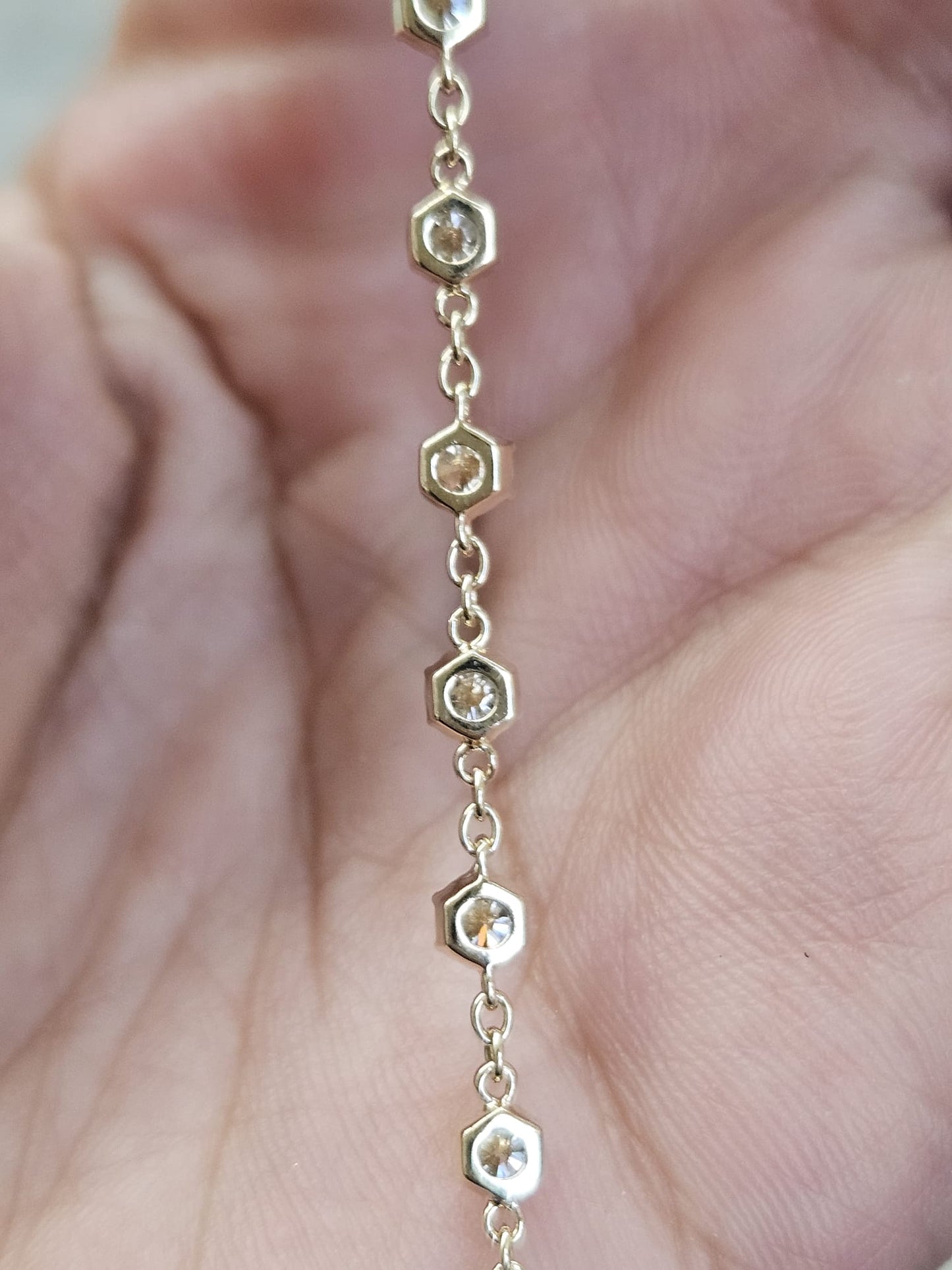 CGRL Certified Round Natural Diamond Yellow Gold Bracelet