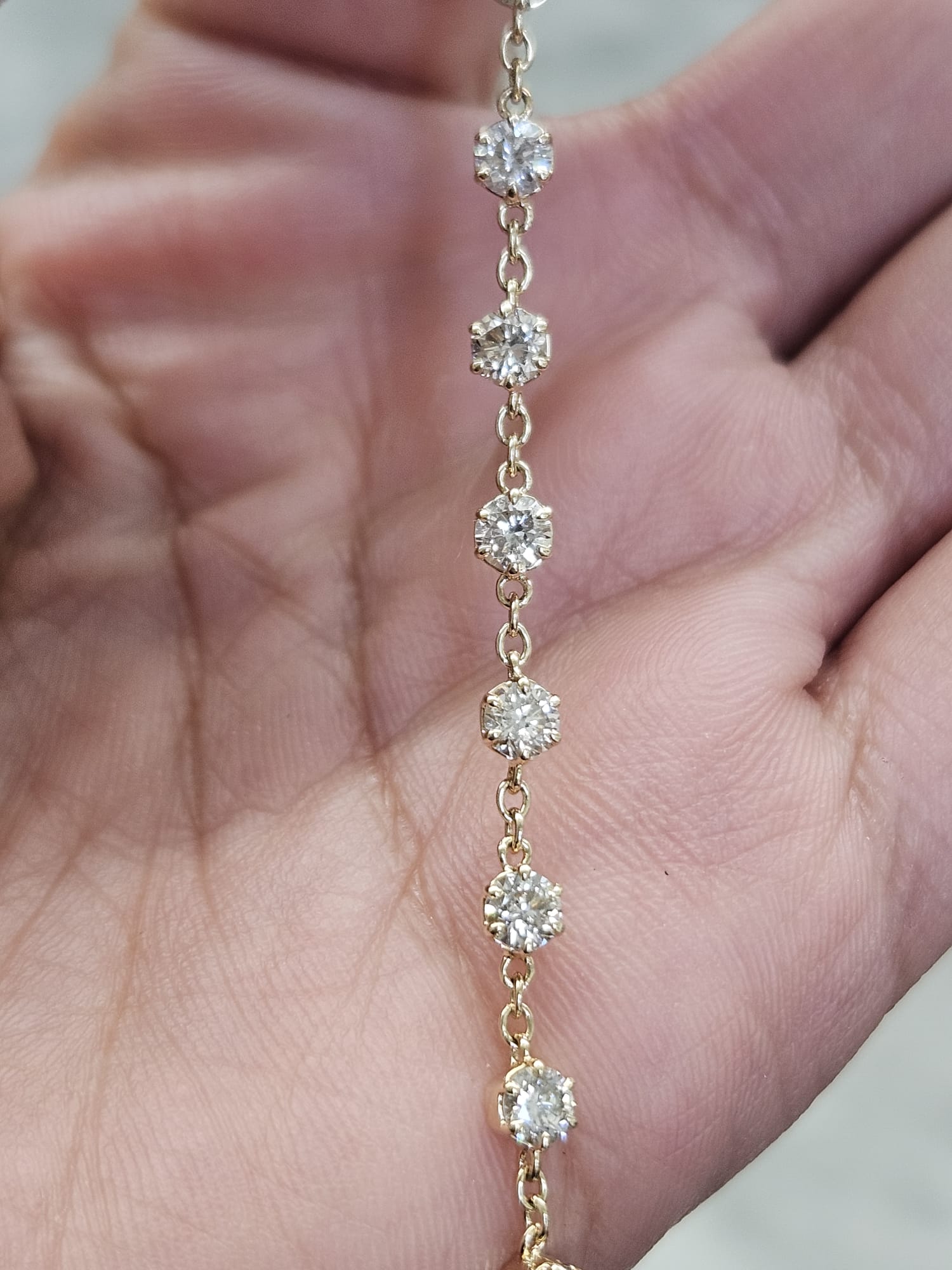 CGRL Certified Round Natural Diamond Yellow Gold Bracelet