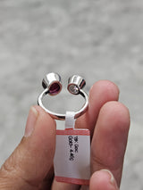 White Gold Lab Diamond & Natural Pink Ruby Ring