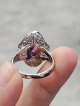 GIA Cerified Ruby Platinum with Natural Diamond Ring