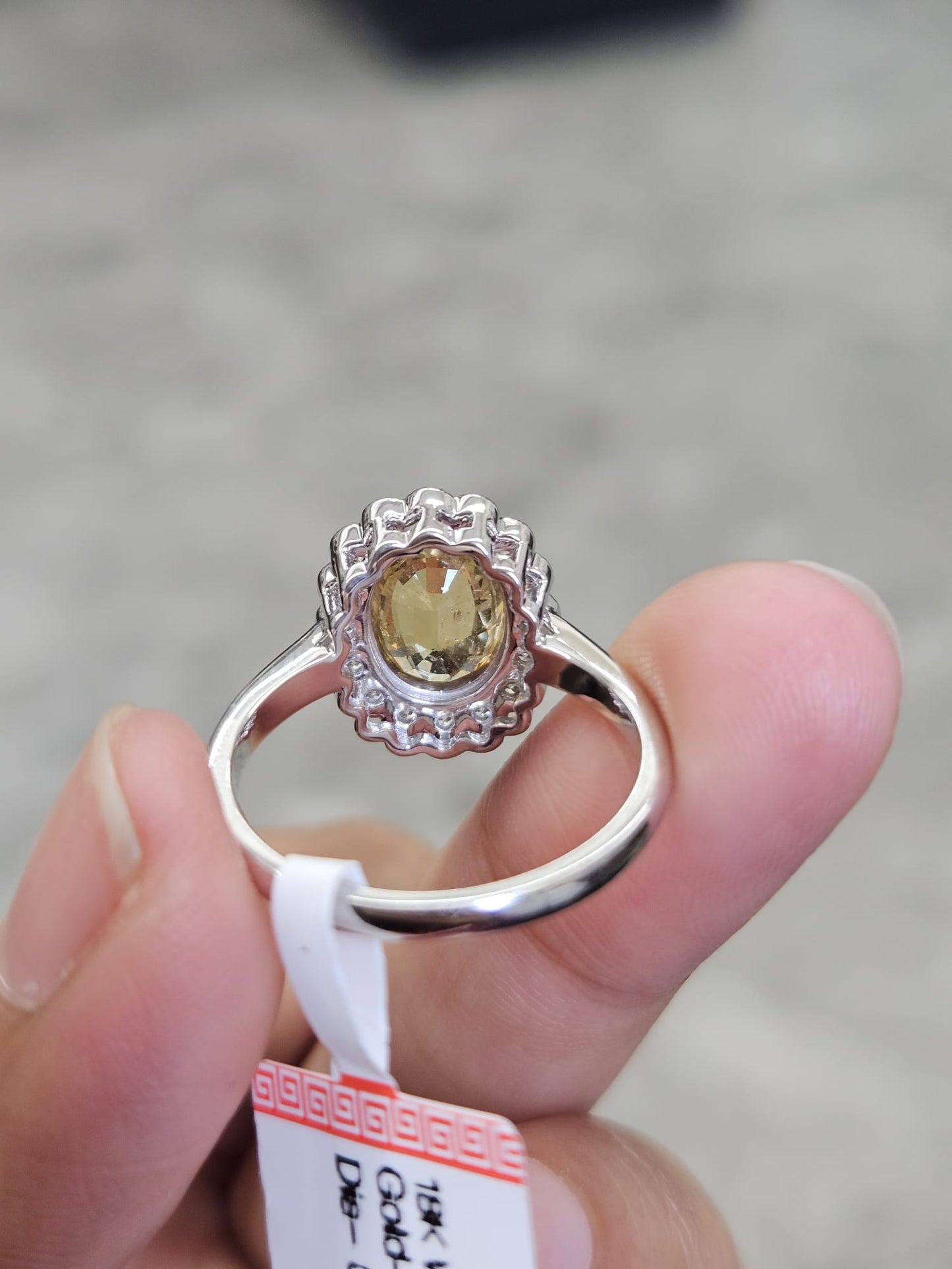 1.74ct Yellow Sapphire White Gold Natural Diamond Ring