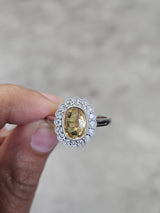 1.74ct Yellow Sapphire White Gold Natural Diamond Ring