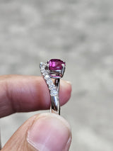 1.13ct Natural Ruby & Diamond Platinum Ring