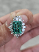 Green Emerald White Gold Earring