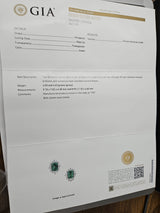 Green Emerald White Gold Earring