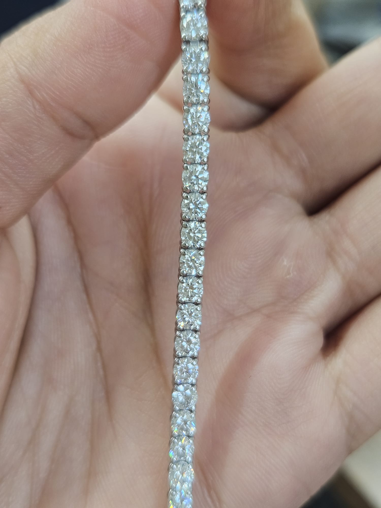 5.53ct White Gold Lab Diamond 7" Tennis Bracelet