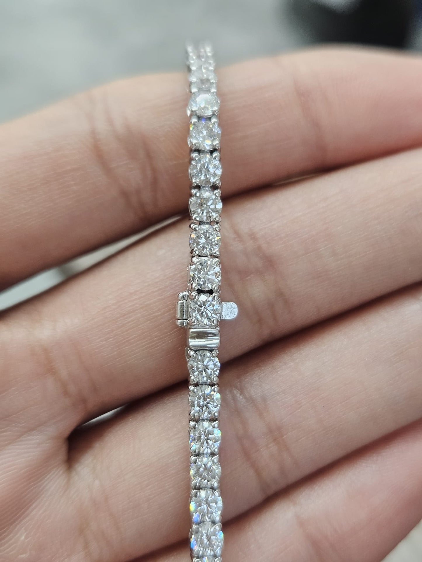 5.53ct White Gold Lab Diamond 7" Tennis Bracelet