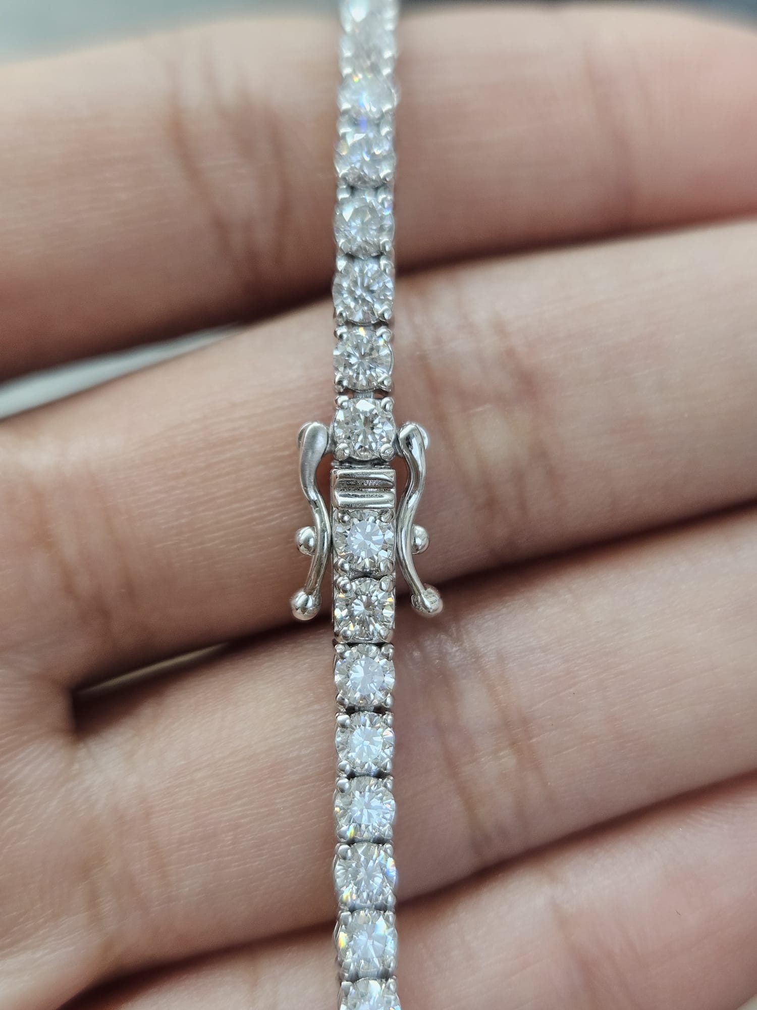 4.6ct White Gold Lab Diamond 7" Tennis Bracelet